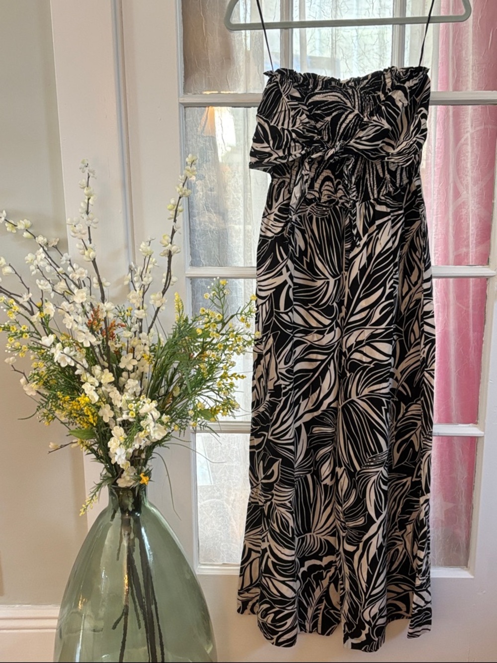 Patrons of Peace Strapless Smocked Wide-leg Jumpsuit 100% Rayon
